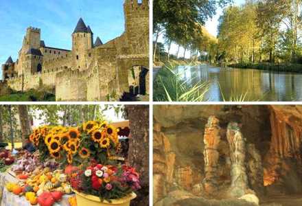 Carcassonne, Canal du Midi, Kultur, Markt, Tropfsteinhöhlen, Sehenswürdigkeiten 